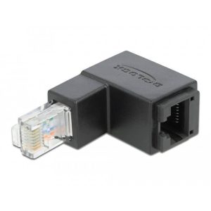 Adapt RJ45 mâle coudé bas > RJ45 femelle cat6 UTP - 86423