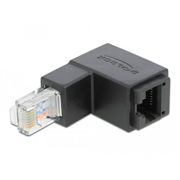 Adapt RJ45 mâle coudé bas > RJ45 femelle cat6 UTP - 86423