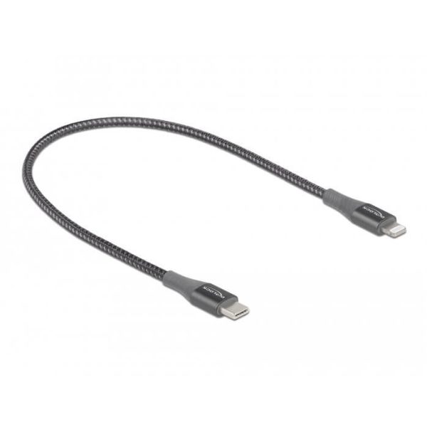 Câble USB C Lightning certifié MFi gris 50cm - 86630