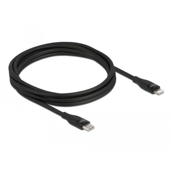 Câble USB C Lightning certifié MFi noir 2m - 86638