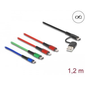 Câble charge USB C&A Lightning +M USB +2USB C 1,2m - 87884