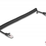 Cordon RJ45 spirale Cat 5e 1m noir - 87992