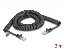 Cordon RJ45 spirale Cat 5e 3m noir - 87994