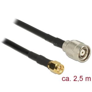 Câble antenne RP-TNC M > SMA M 2,5m RG-58 C/U - 89514