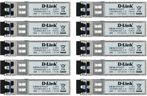 Mod. MiniGBIC SFP Giga Mono LC 10km (Pack de 10) - DEM-310GT/10
