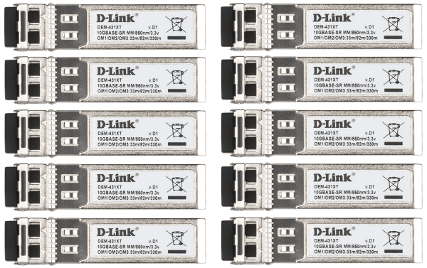 Mod.MiniGBIC SFP+ 10G Multi 300m 2xLC (Pack de 10) - DEM-431XT/10