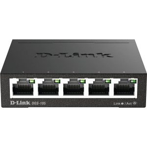 Switch Desktop 5 Ports Giga Boîtier+Connect. Métal - DGS-105