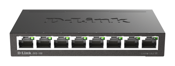 Switch Desktop 8 Ports Giga Boîtier+Connect. Métal - DGS-108