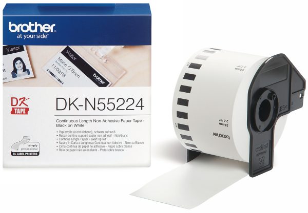 Ruban continu papier 54mm noir / blanc - DKN55224