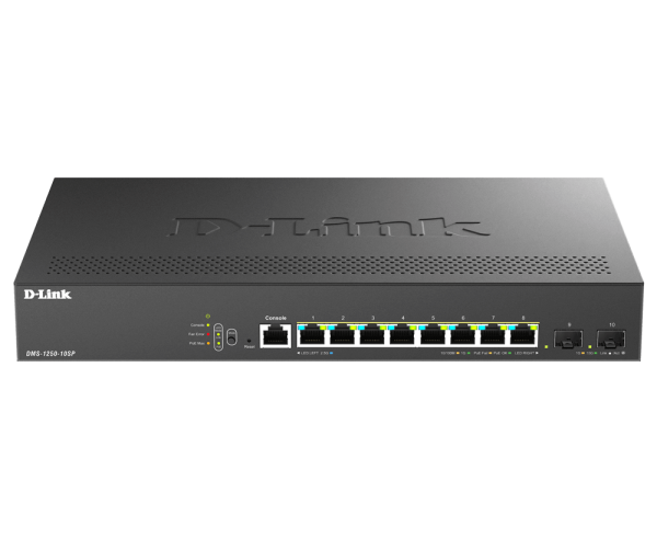 Switch L2+ 8 ports 2,5GbE PoE+ (240W) + 2 SFP+ 10G - DMS-1250-10SP/E