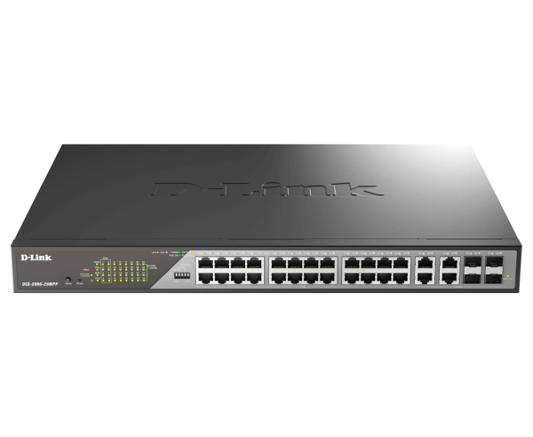 24 ports Giga PoEbt Longue Distance + 4 Combo - DSS-200G-28MPP/E