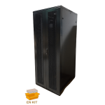 Baie noire 42U 600x800 Tôle ajourée 400kg Kit - EOB42U-800KA