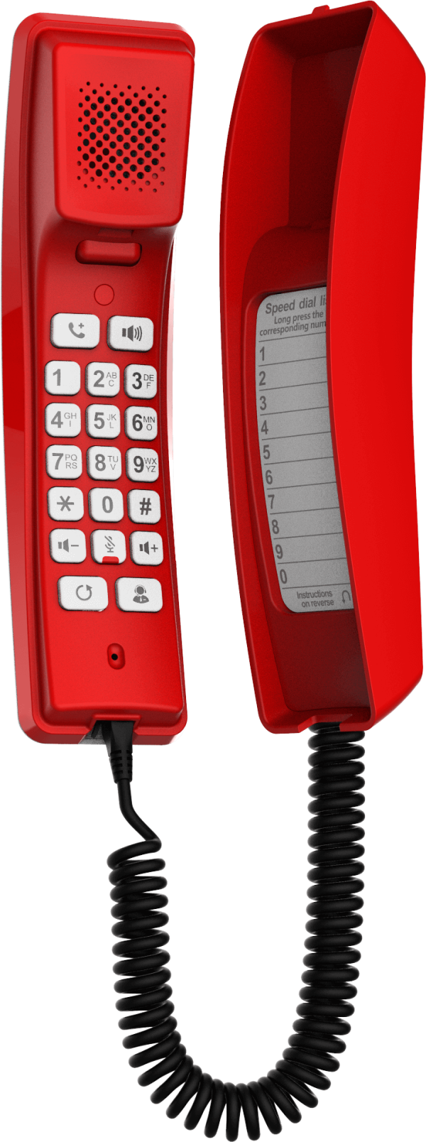Téléphone d'urgence SIP mural H2U rouge - H2U-RED