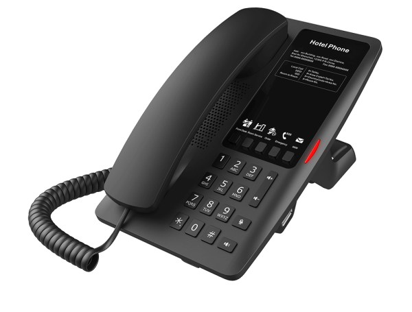 Téléphone SIP H4-Hotel 2 comptes SIP noir - H4-BLACK