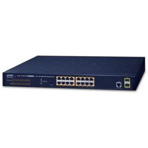 Switch 19" L2 16 ports Giga PoE at 2xSFP - GS-4210-16P2S