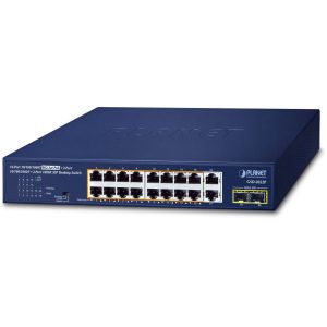 Switch 19" 16 ports Giga PoE at 185W 2xSFP - GSD-2022P