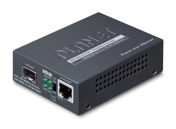 Transceiver 1xRJ45 Giga PoE bt / 1xSFP - GT-805A-PD