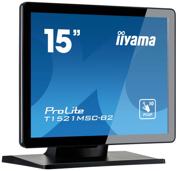 Moniteur tactile PCAP TFT 15" 1024x768 VGA/HDMI - T1521MSC-B2