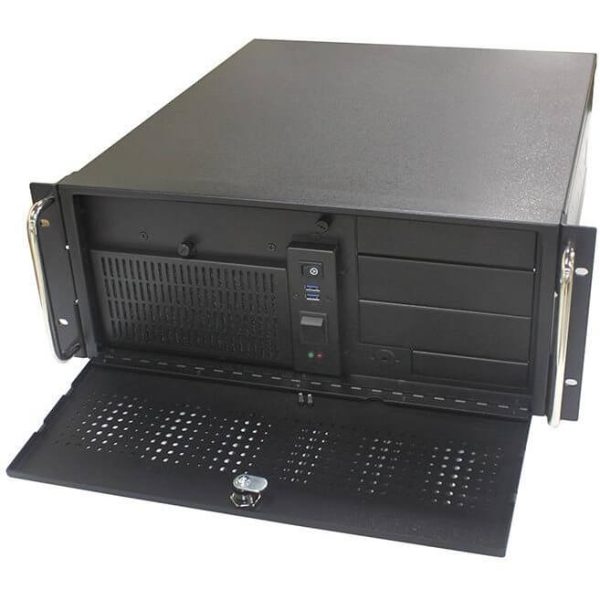 Boitier industriel 4U noir sans alim USB -