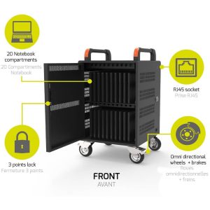 Armoire de charge 20 notebook + Rack 19'' 1U - 901973