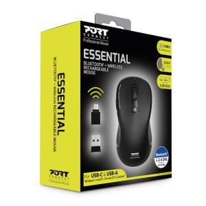 Souris Bluetooth & 2,4Ghz rech. USB A&C Essential - 910010