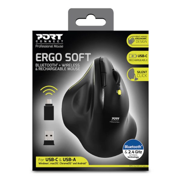 Souris Bluetooth & 2,4Ghz rechargeable Ergo Soft - 910200