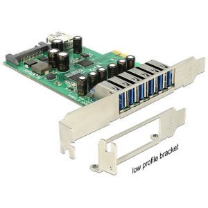 Carte PCI Express USB 3.0 6+1 ports Dual Profile - 89377