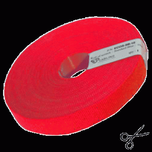 Attache câbles velcro  10m rouge - ECOS-SR-10