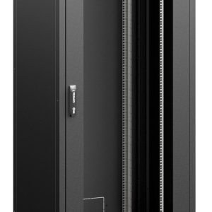 Baie Serv noire 15U 600x1000 porte verre 800kg - RI7-15-60/100-H