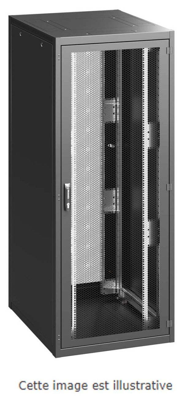 Baie Serv noire 42U 600x1000 2 x portes aj. 800kg - RI7-42-60/100-S1-H