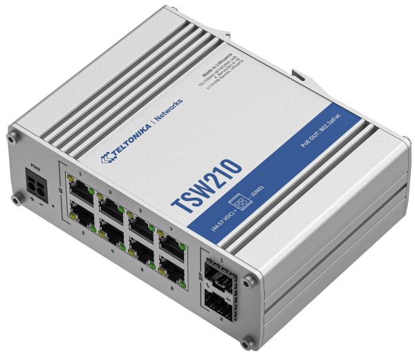 Switch industriel 8 ports Giga + 2 SFP IP30 - TSW210