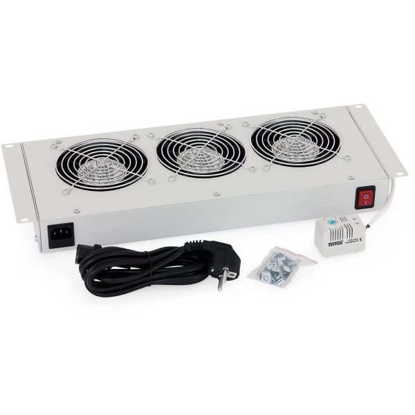 Chapeau de ventilation  3 ventil + thermostat gris - RAC-CH-X26-X1