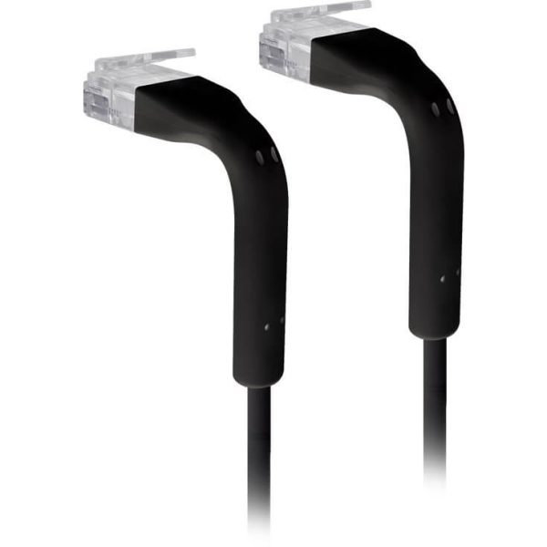 Cordon RJ45 formable 30cm ultra fin Cat6 noir - U-CABLE-PATCH-0.3M-RJ45-BK