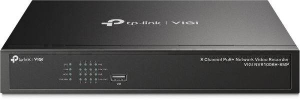 NVR 8 canaux 8 RJ45 PoE+ 53W HDMI 4K H265 1 HDD AI - VIGI NVR1008H-8P