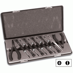 Mallette Pro 8 tournevis + 2 pinces + brucelle -