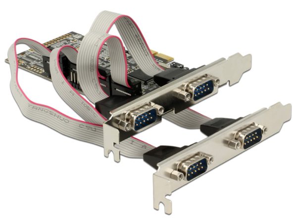 Carte PCI Express 4 ports RS232 DB9 dual profil - 89178